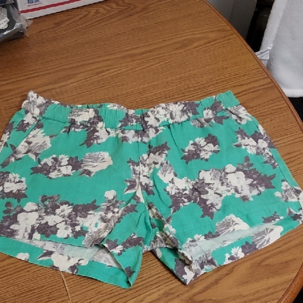 Kut from the Kloth Floral Teal and White Shorts